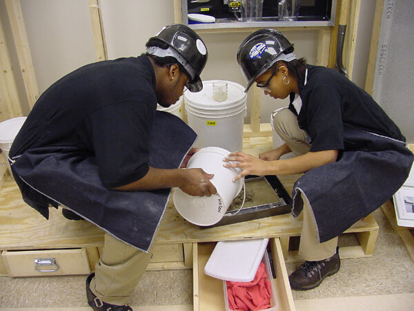Cement Mason with 3' x 6' Stand-Up Workstation