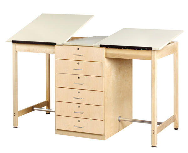 2 Station Drafting Table - 6 Drawer